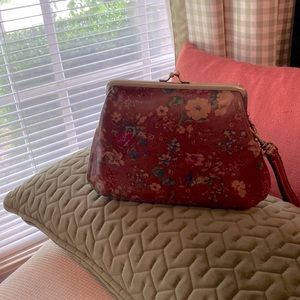 Patricia Nash Leather Floral wristlet. NWOT